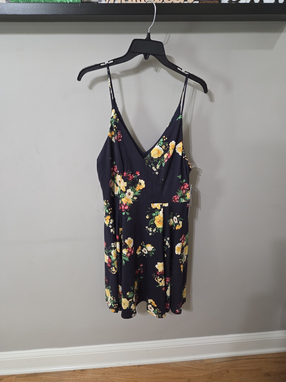 My Michelle Navy Floral V-Neck Spaghetti Strap Dress